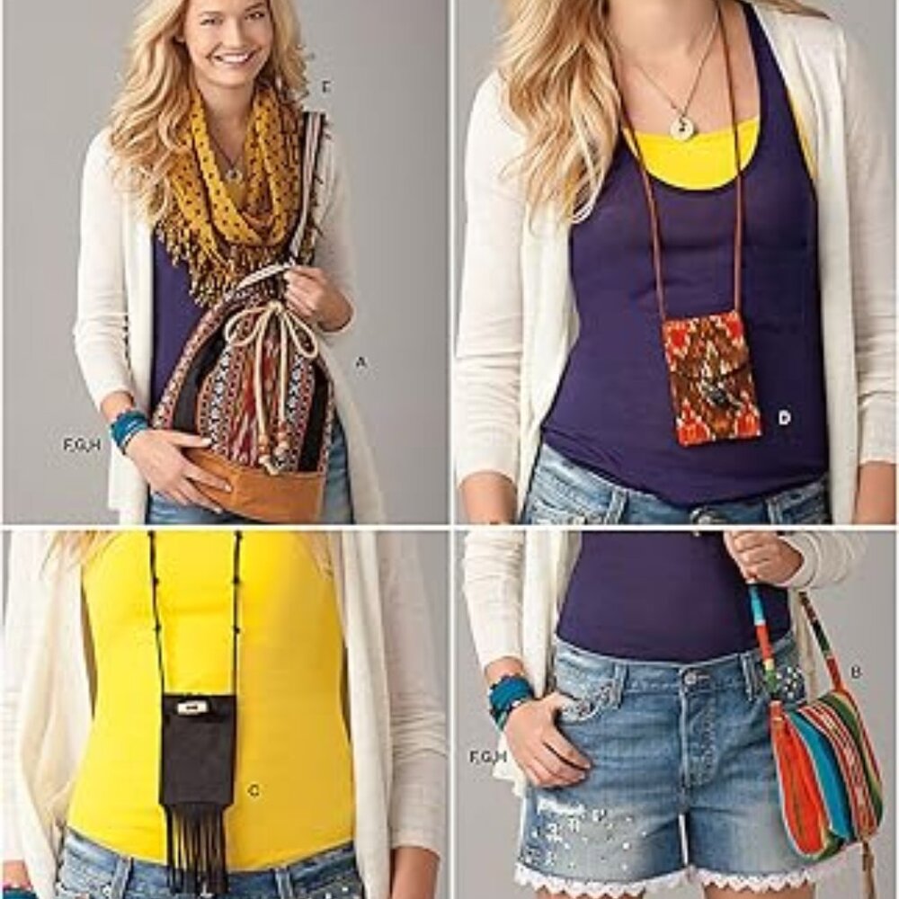 Simplicity 1685 Ladies Shoulder and Drawstring Bag, Passholder, Bracelet, etc.